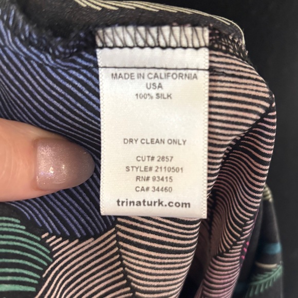 100% Silk Trink Turk Metal Sleeve Floral Tank Top Size Small - Picture 4 of 5